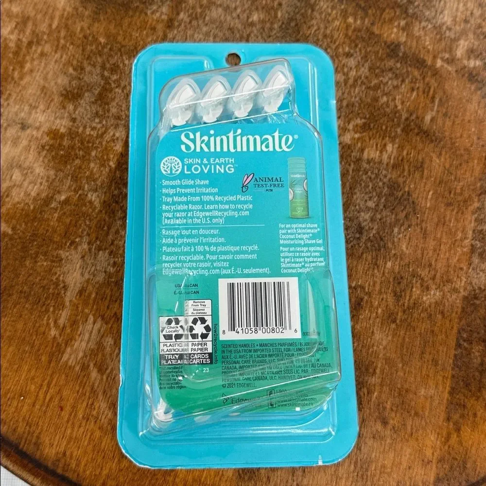 Skintimate Razors Coconut Delight Scented Disposable 4 Razors 4 Blades